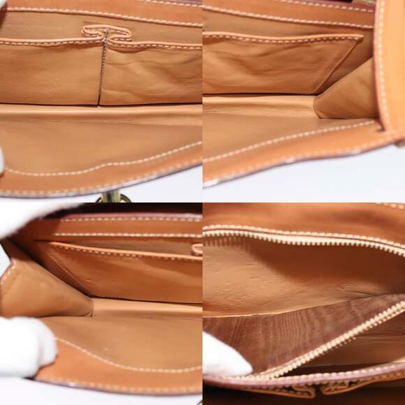 CELINE Macadam Canvas Shoulder Bag Pvc Leather Brown Gold - Picture 12 of 13